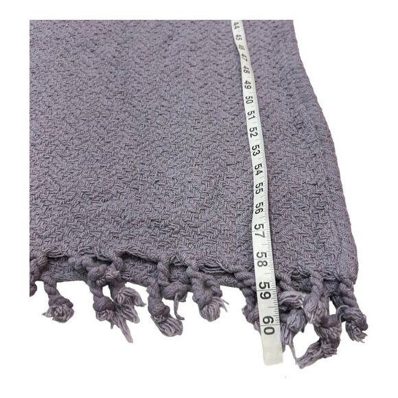 Modern Threads Tassel Throw Blanket Set Of 2 Purple Chevron Lilac 100% Cotton - Picture 4 of 7